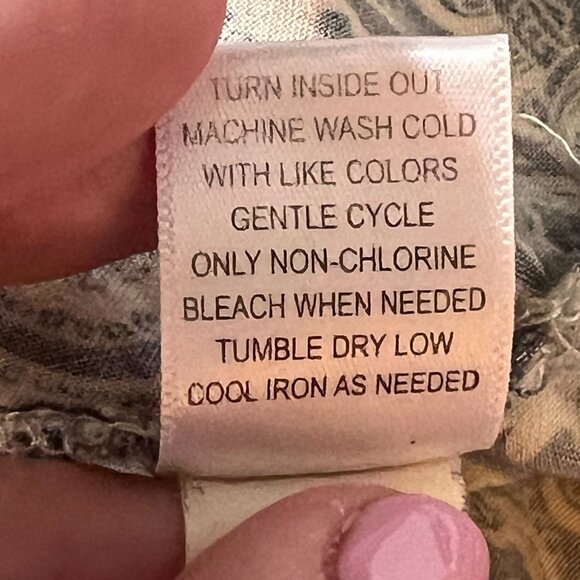 One World Boho Tunic Embroidered Peasant Gypsy Top Paisley Lg Smocked Waist - Picture 10 of 14